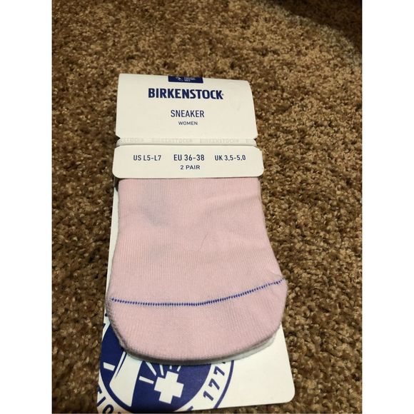 Birkenstock Accessories - Birkenstock 2 pair pack Sneaker Socks in Pink & White, Size 5-7 Womens